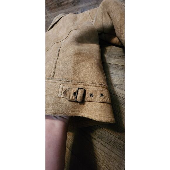 Zara Faux Suede Men’s Jacket Size XL Sherpa Lined Light Brow/Beige. #2046 - Picture 6 of 11